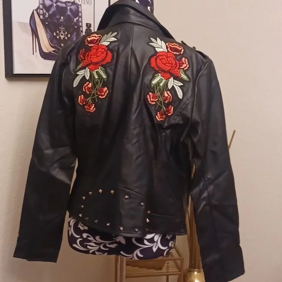 Faux Leather Biker Jacket - Picture 5 of 6